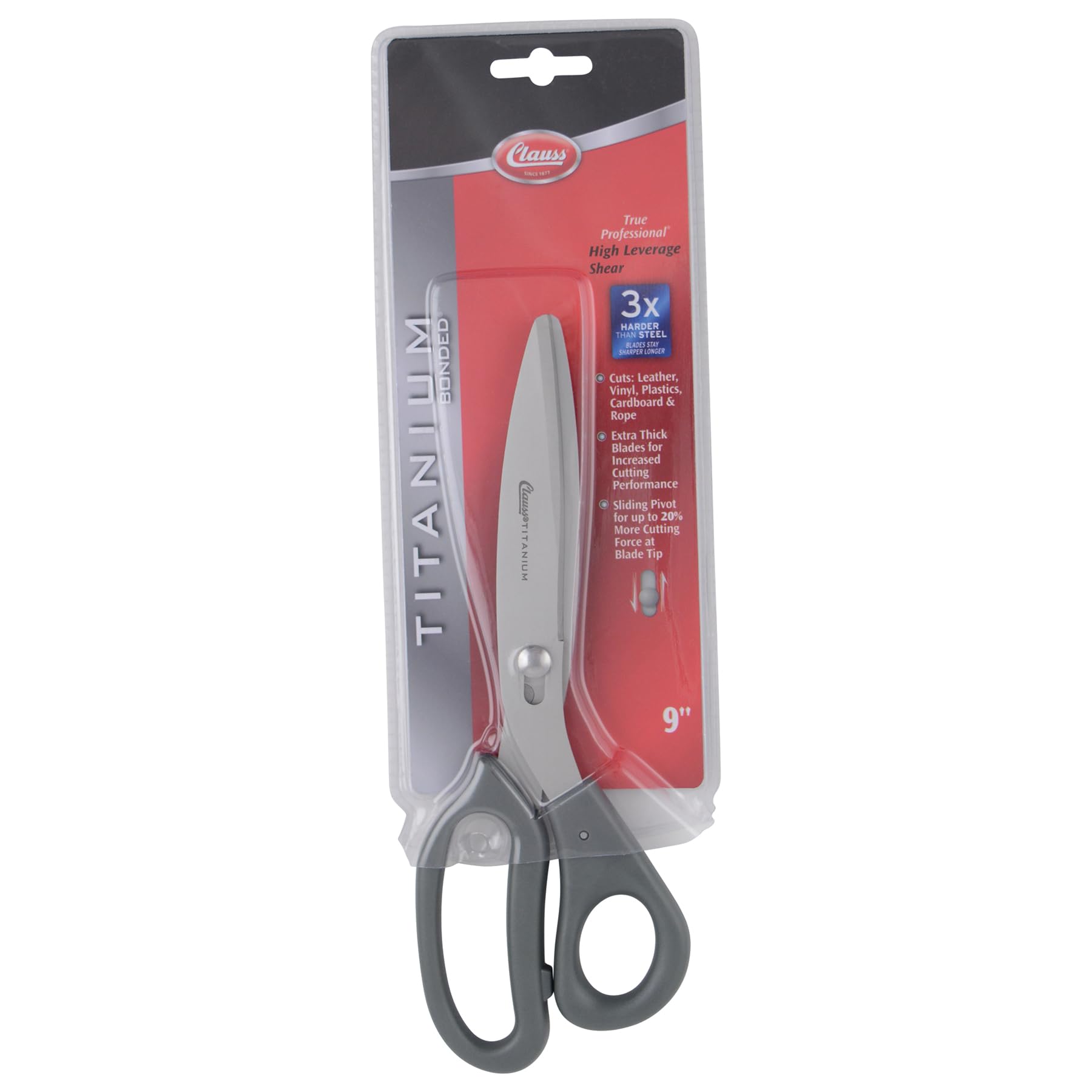 Clauss 20461 9-Inch High Leverage Titanium Scissors, All Purpose Heavy Duty Shears for Thick, Tough Materials - Image 6
