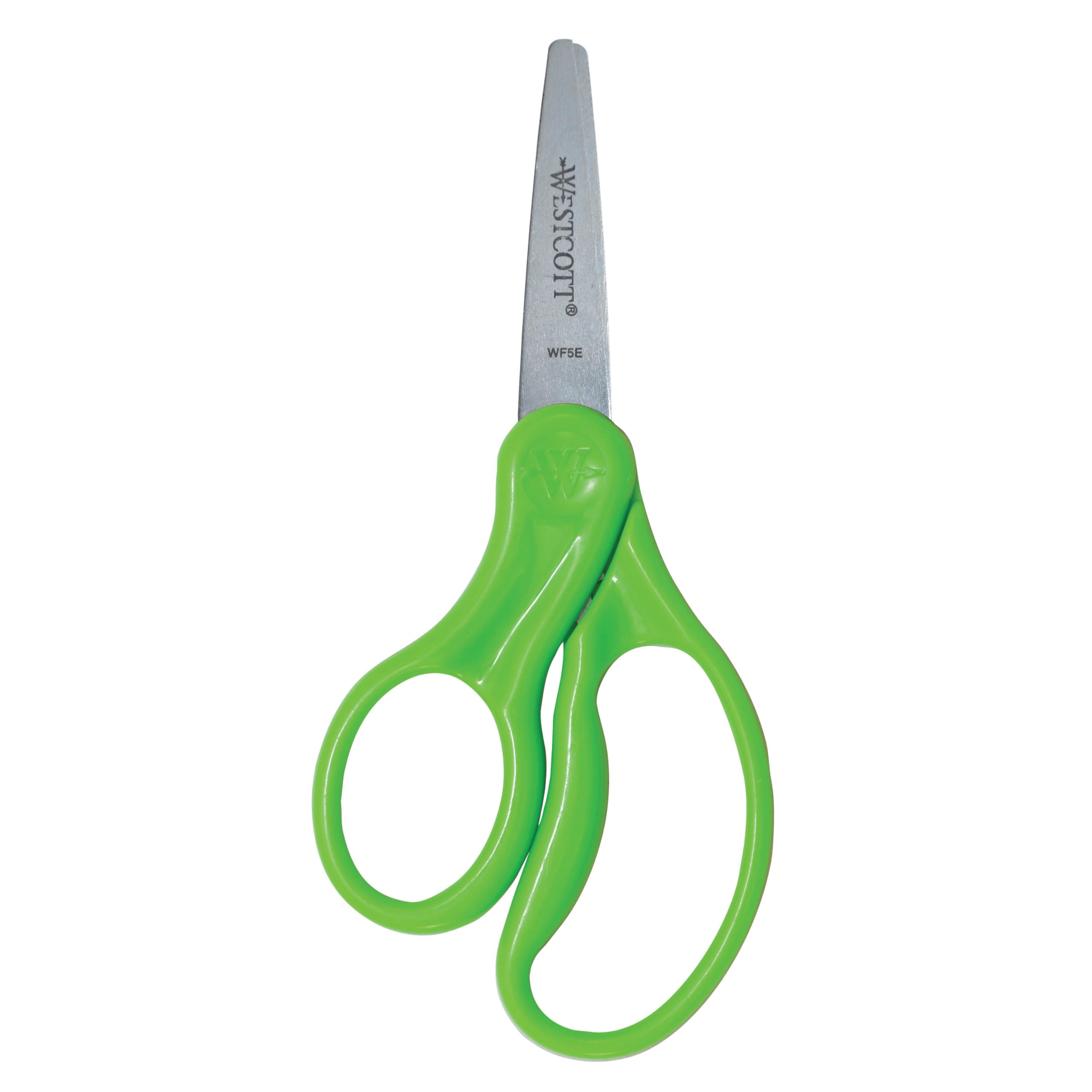 Westcott 13178 Left-Handed Scissors, Hard Handle Kids' Scissors, Back to School, Classroom Supplies, Ages 4-8, 5-Inch Pointed Tip, Color Varies, 1 Count - Image 4