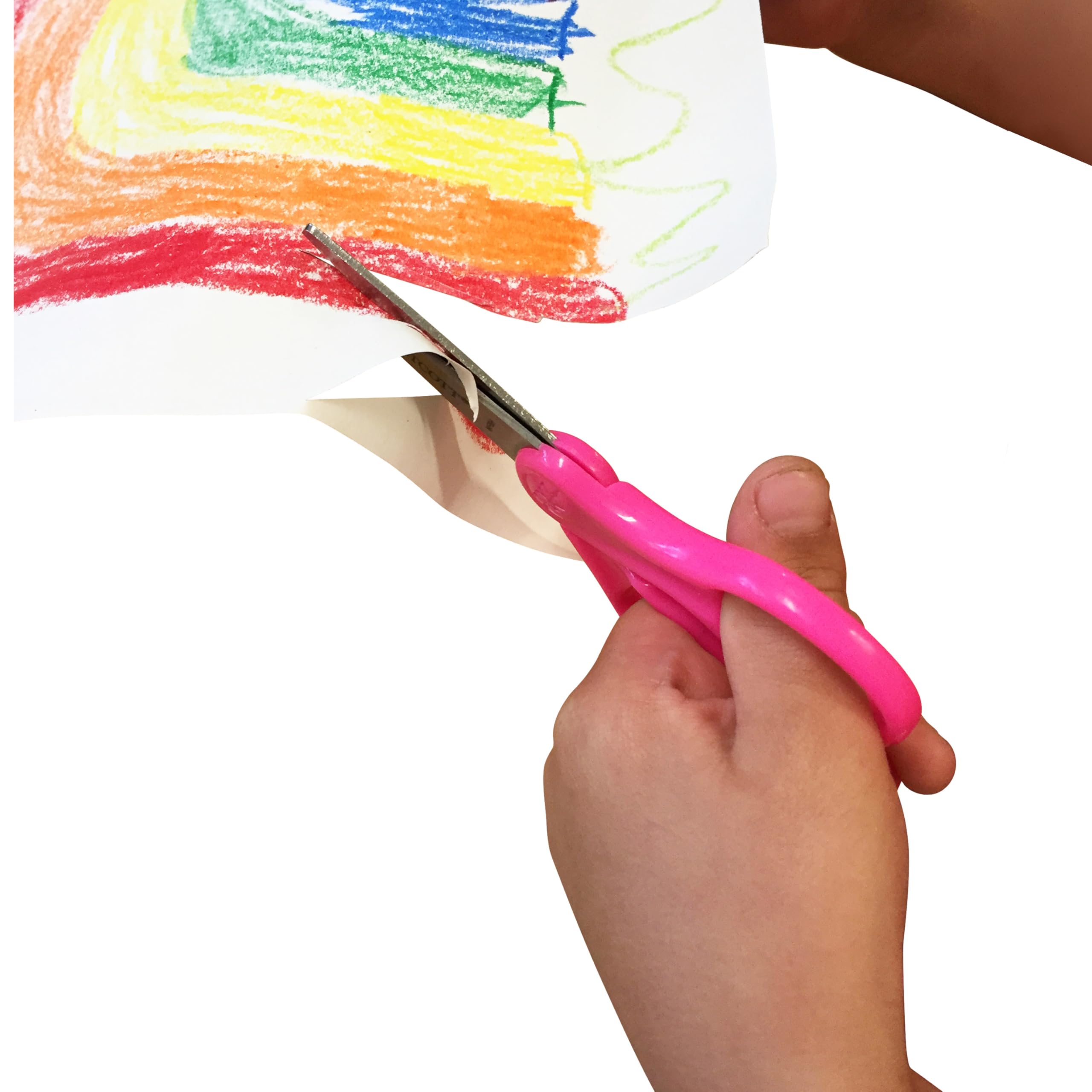 Westcott 13178 Left-Handed Scissors, Hard Handle Kids' Scissors, Back to School, Classroom Supplies, Ages 4-8, 5-Inch Pointed Tip, Color Varies, 1 Count - Image 5