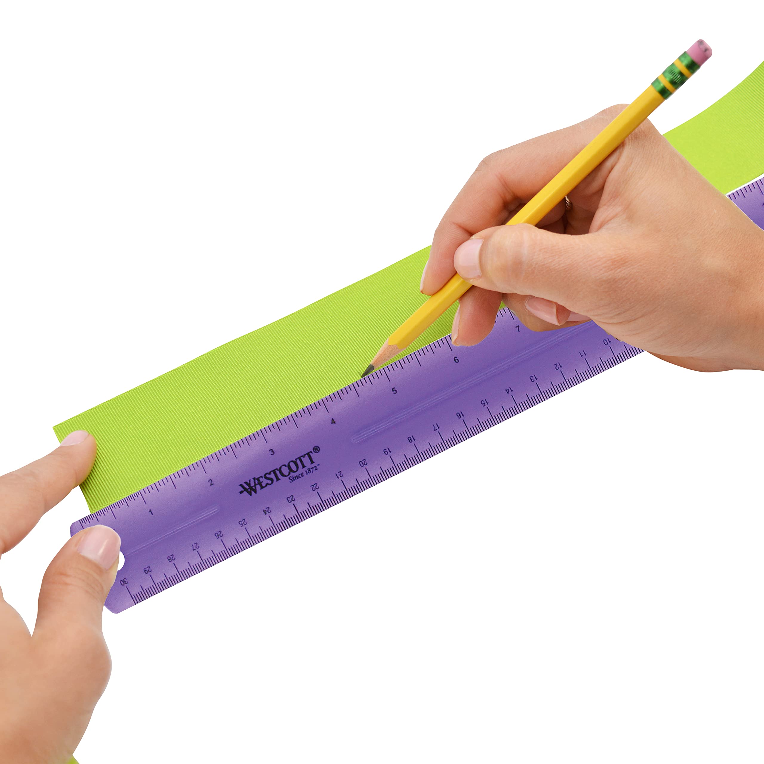 Westcott 16024 Jeweltone Plastic Ruler, 12-Inch, Purple - Image 3