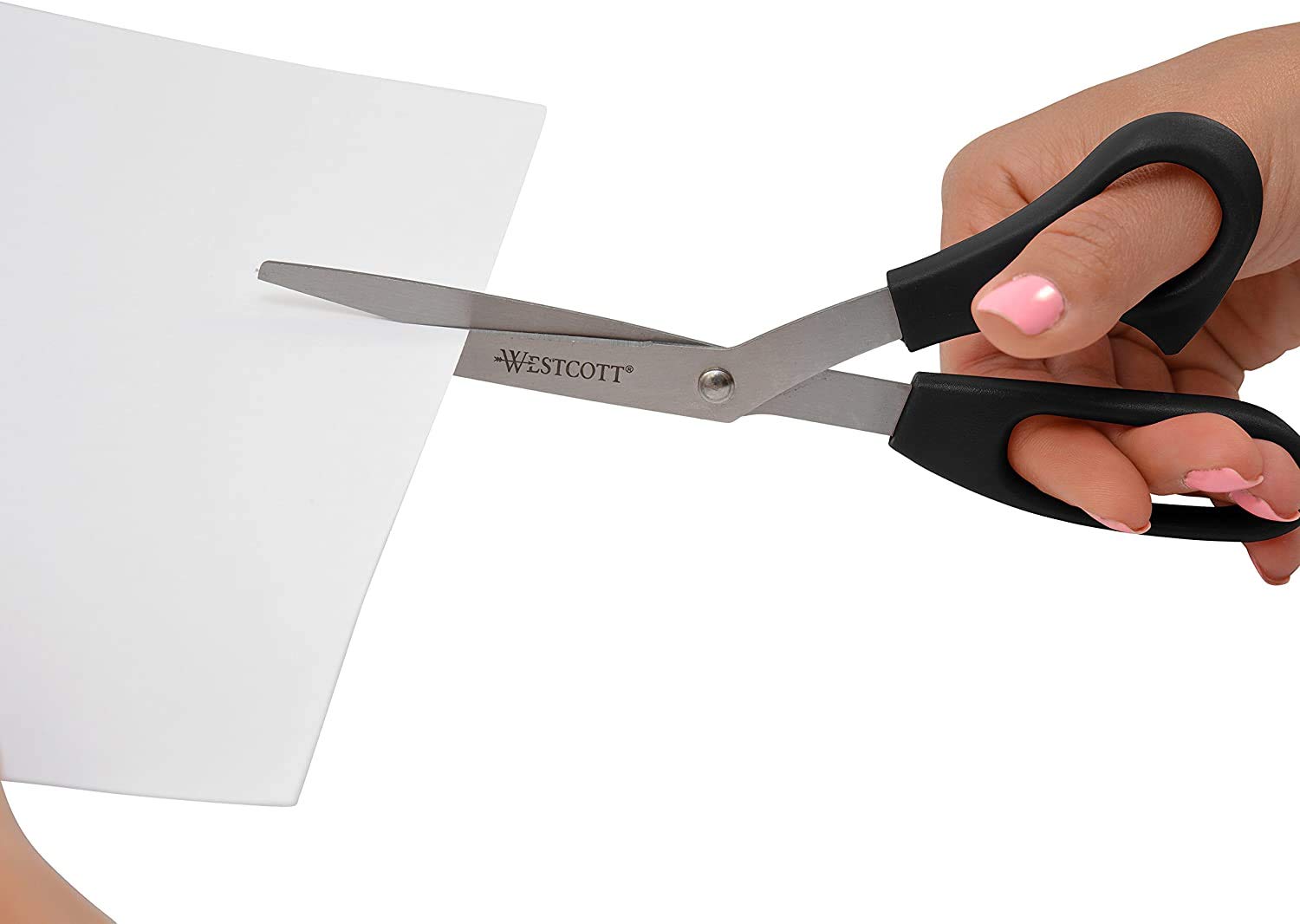 Westcott All Purpose Value Scissors, 8" Bent, Pack of 3, Black (13402) - Image 4