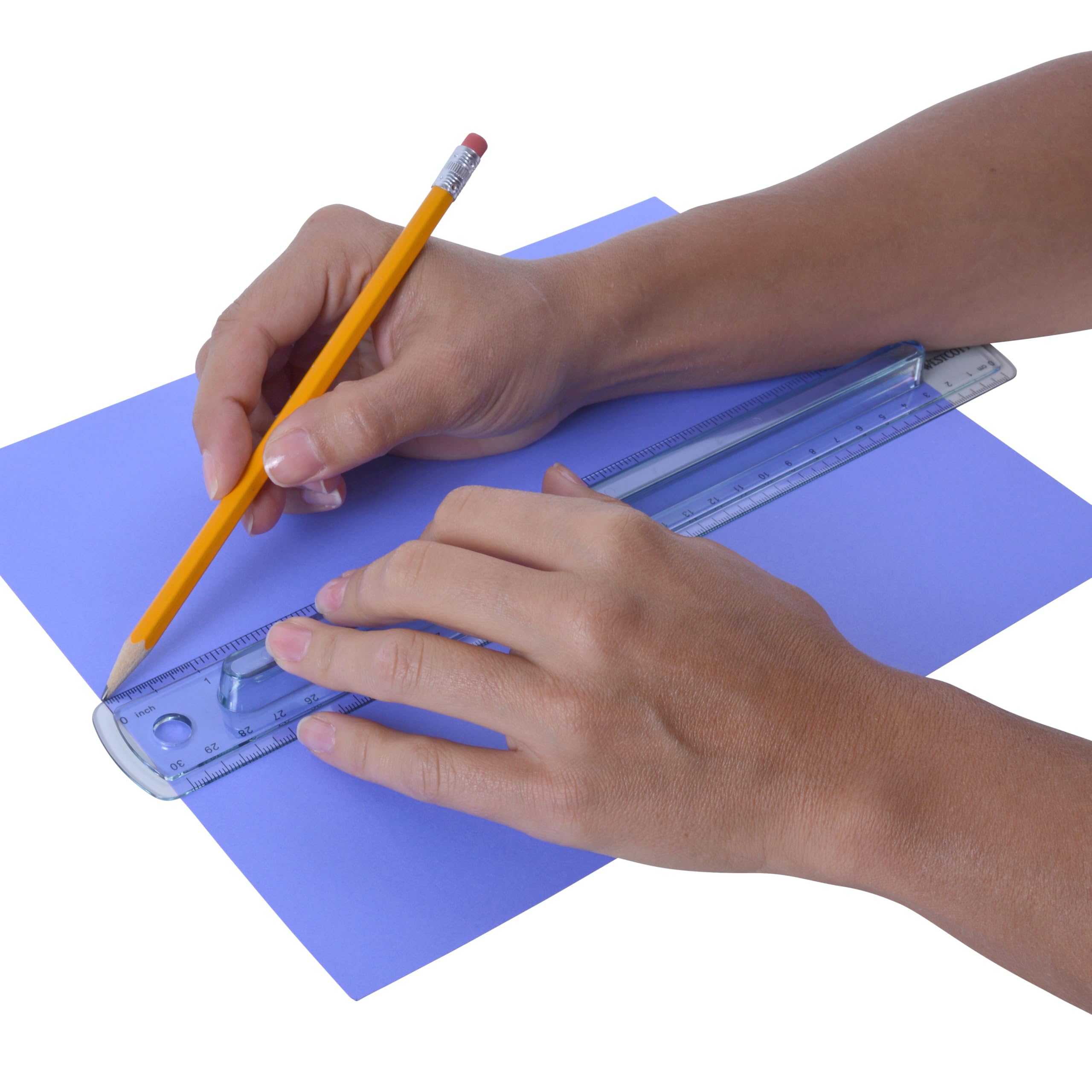 Westcott Finger Grip Ruler, Back-to-School, Smoke Gray, School Supplies, Classroom Supplies, 12-Inch - Image 4