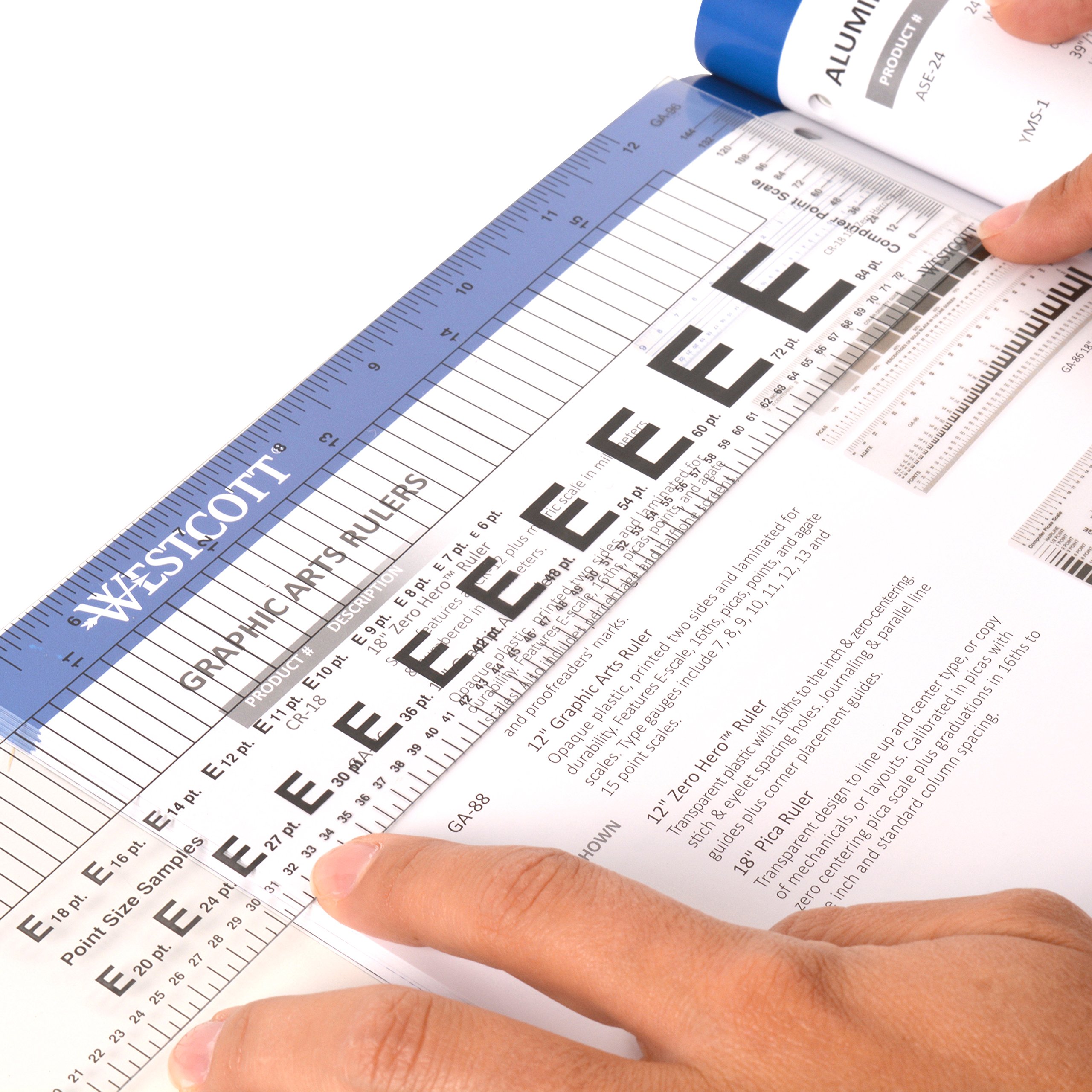 Westcott GA-96 Computer Point & Pica Ruler, Transparent Graphic Arts Ruler, 12 Inch - Image 4