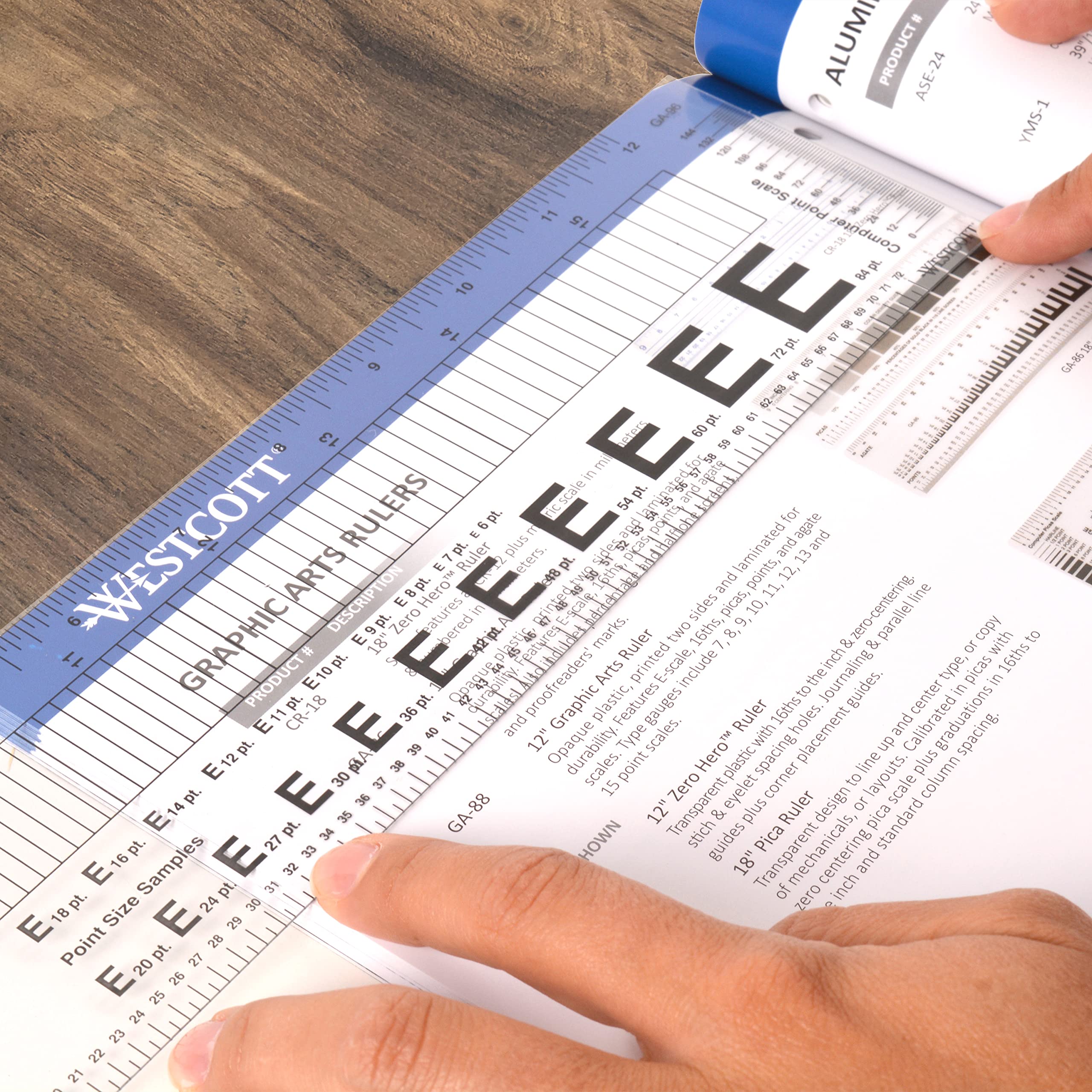 Westcott GA-96 Computer Point & Pica Ruler, Transparent Graphic Arts Ruler, 12 Inch - Image 5