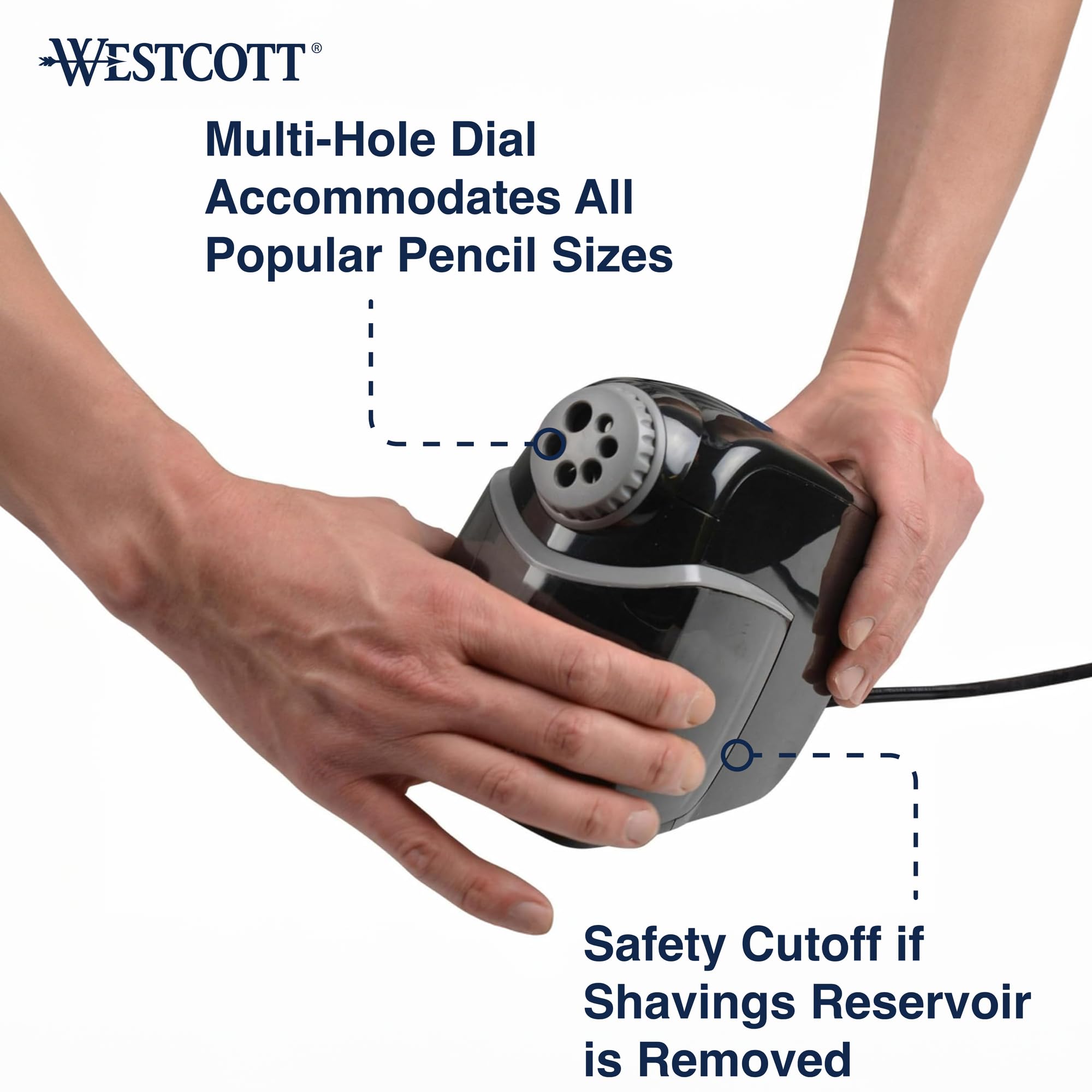 Westcott iPoint Heavy Duty Electric Pencil Sharpener for Home, School, and Office - Image 3