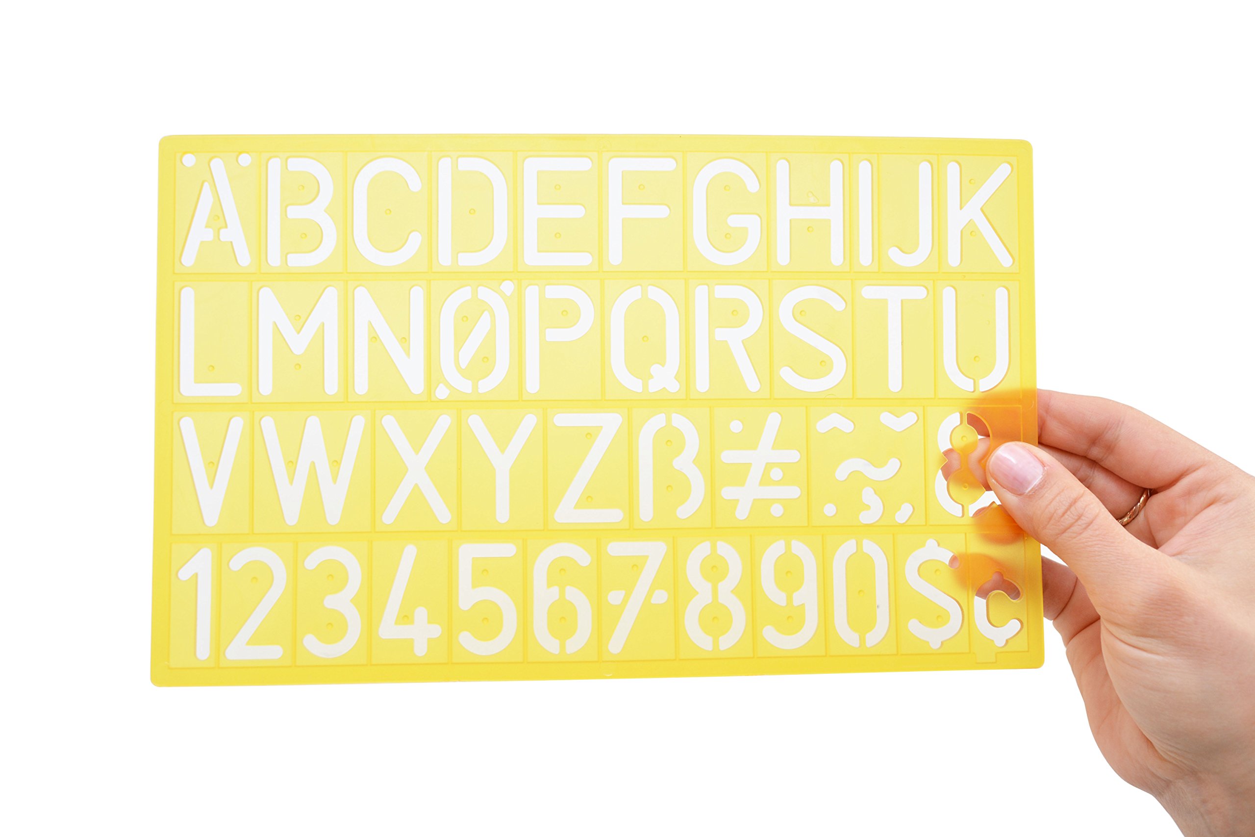 Westcott Lettercraft Plastic Lettering Guide Set, Color Varies, Set of 4 (02145) - Image 4