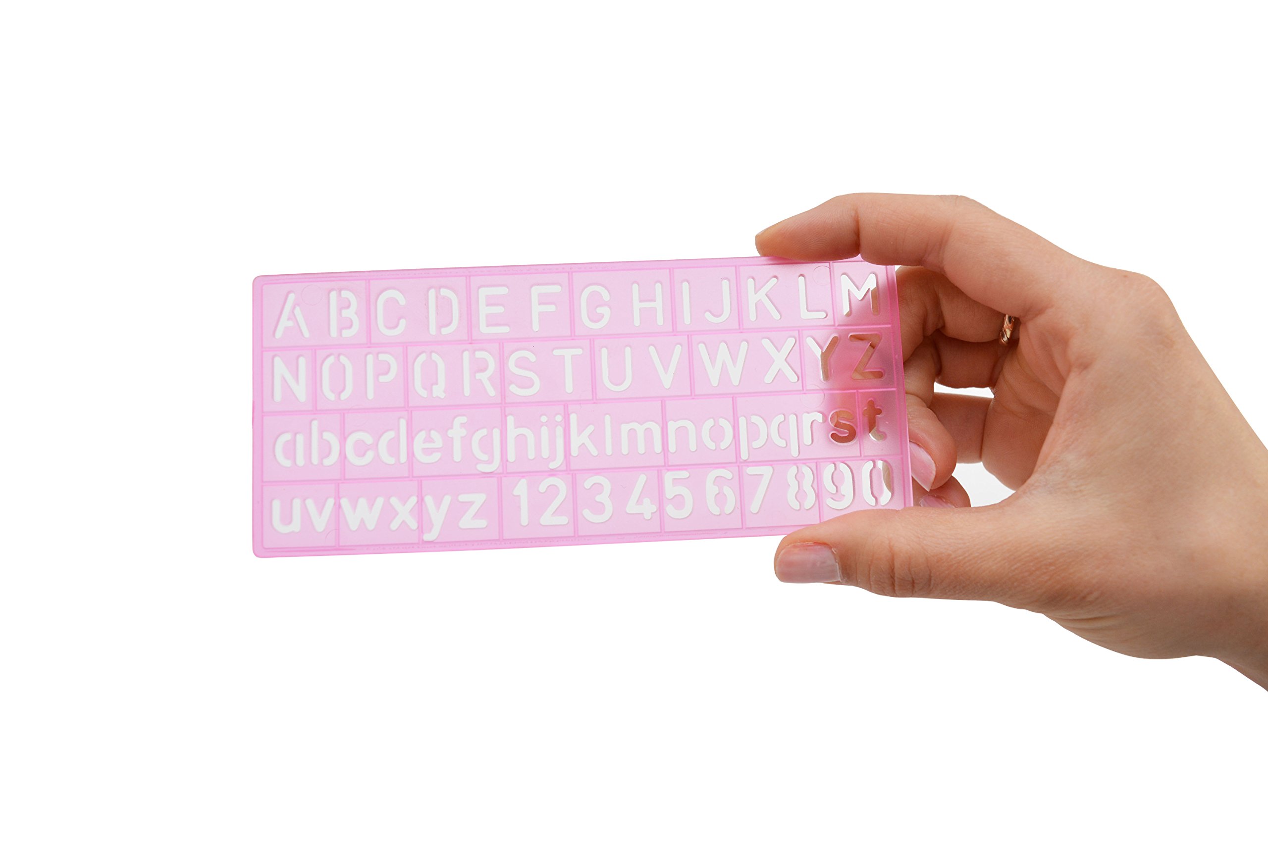 Westcott Lettercraft Plastic Lettering Guide Set, Color Varies, Set of 4 (02145) - Image 6