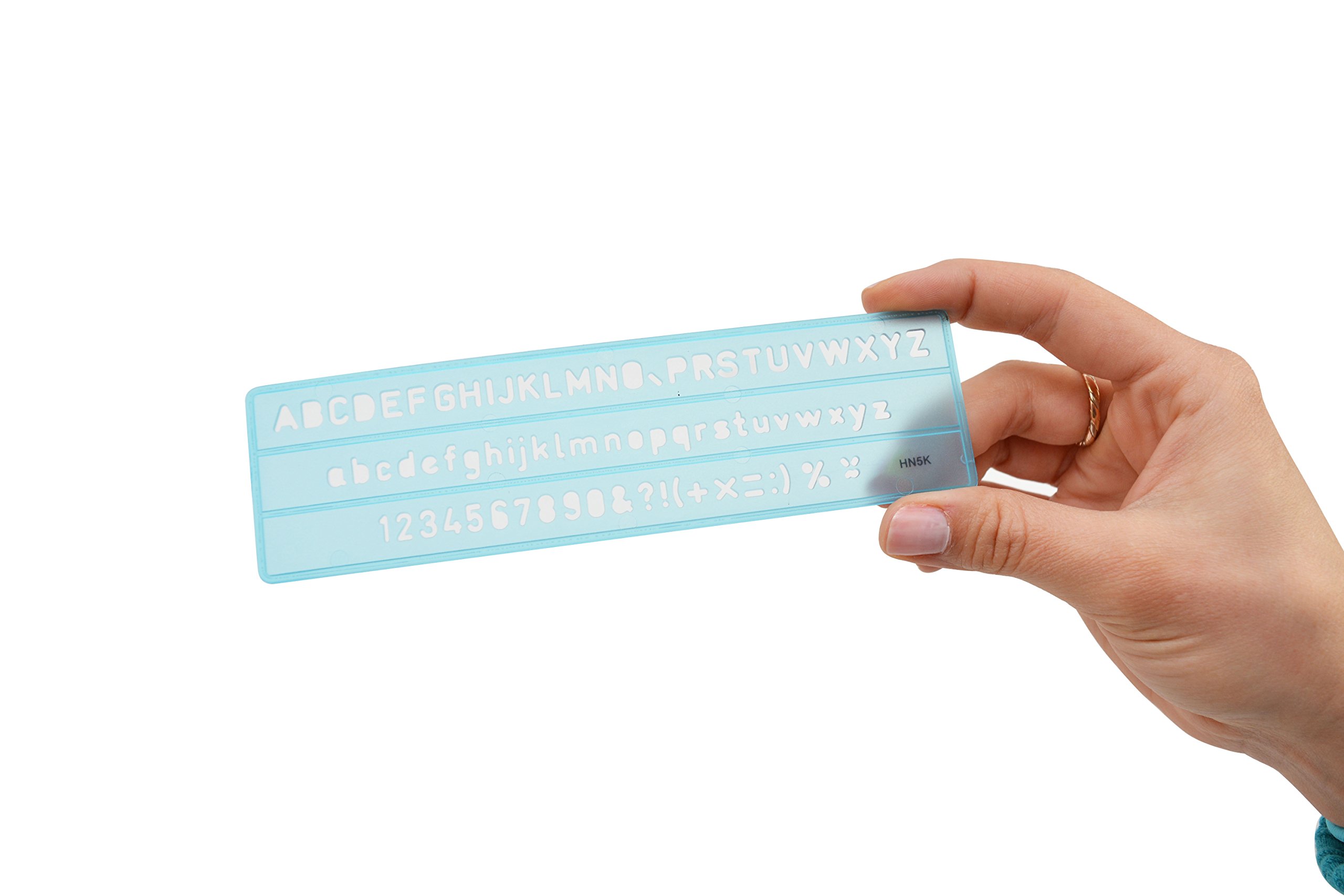 Westcott Lettercraft Plastic Lettering Guide Set, Color Varies, Set of 4 (02145) - Image 7