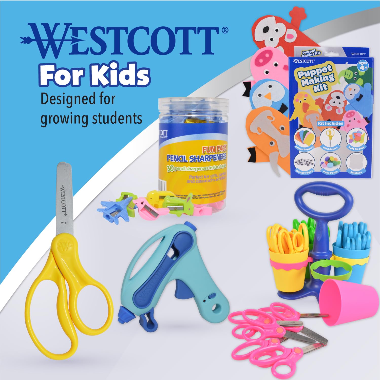 Westcott School Left and Right Handed Kids Scissors, 5" Blunt, Pack of 12, Assorted - Image 5