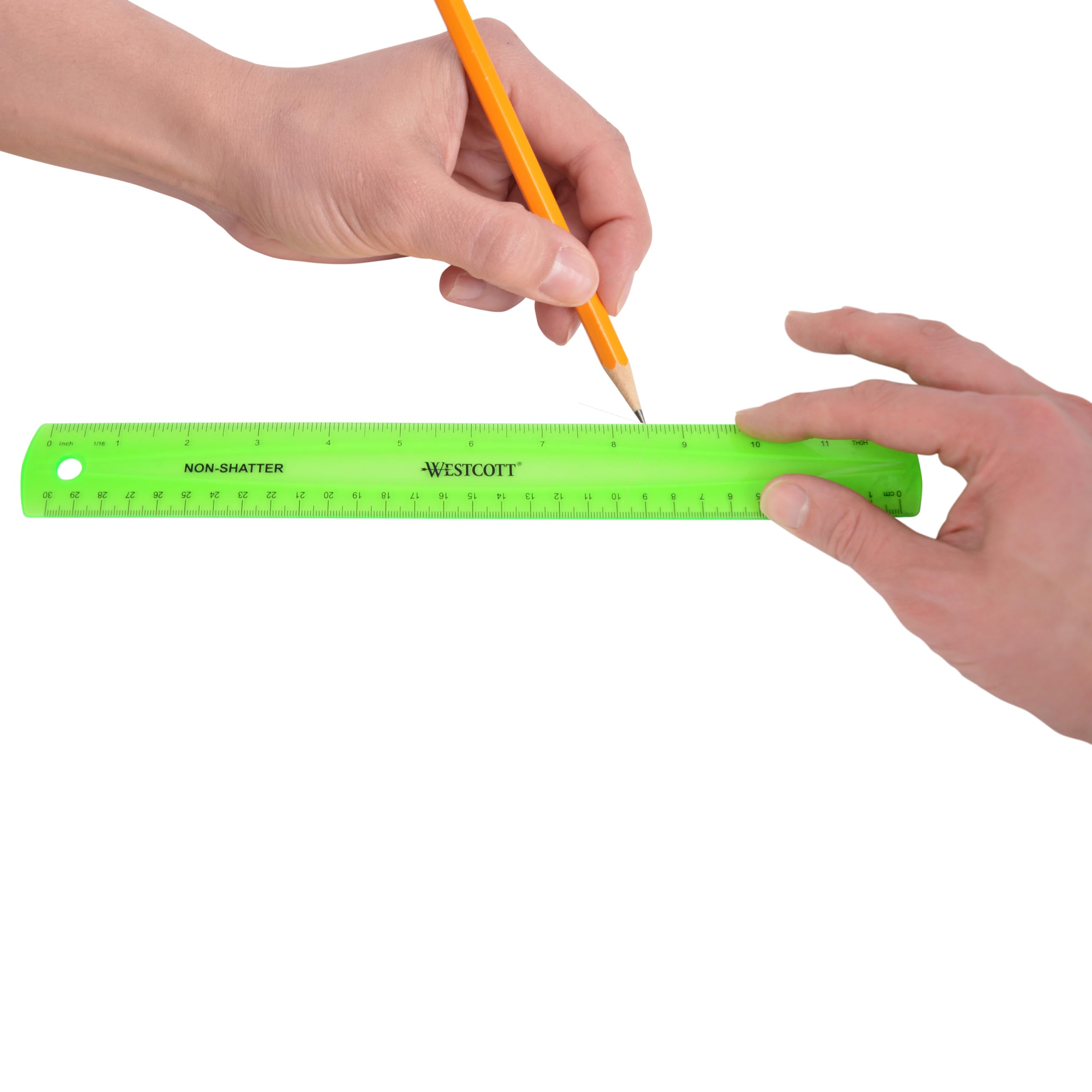 Westcott Shatterproof Ruler, 12-Inch, Green, 16012 - Image 5