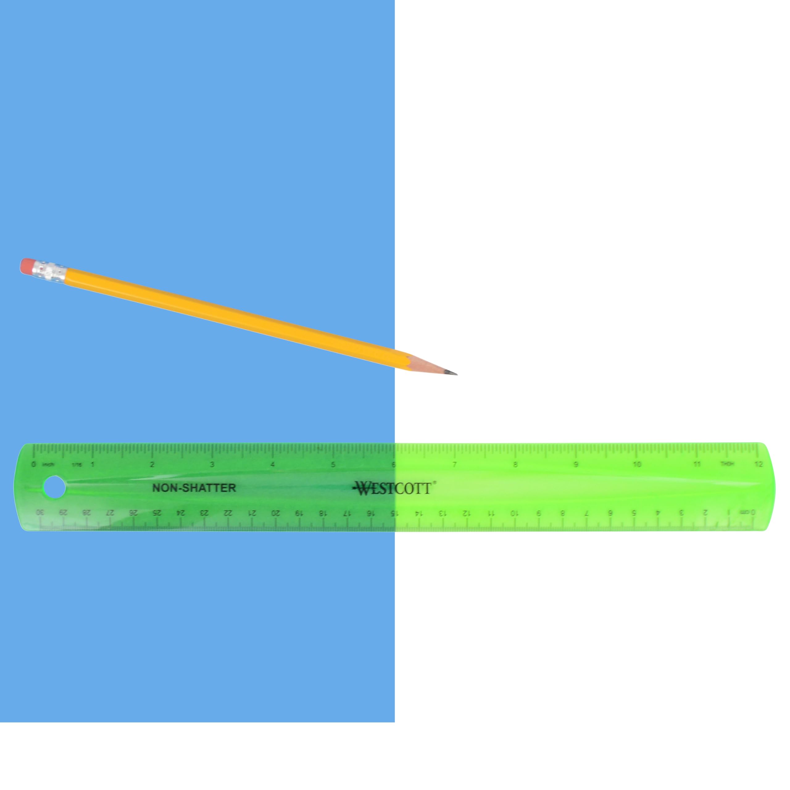 Westcott Shatterproof Ruler, 12-Inch, Green, 16012 - Image 7