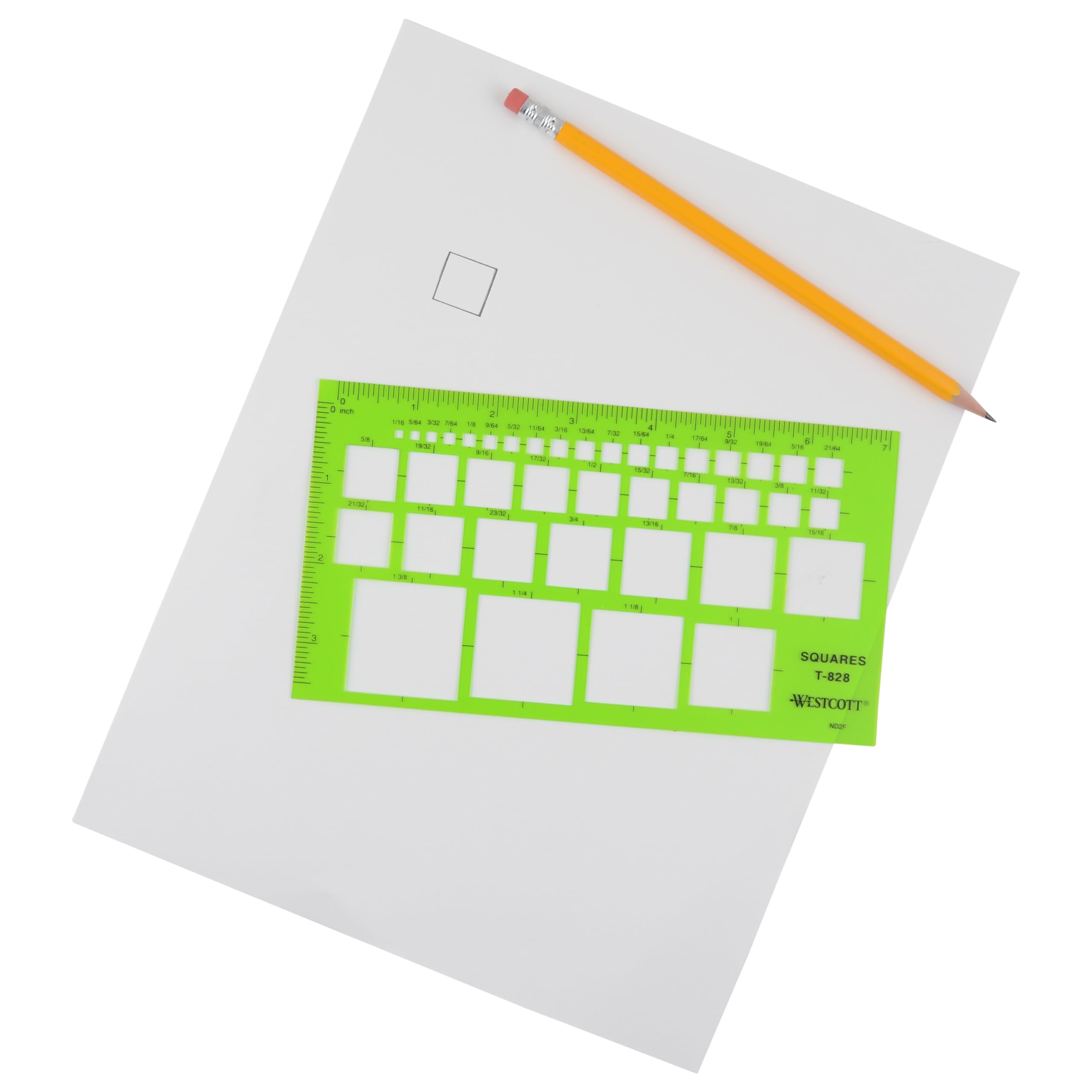 Westcott T-828 Technical Squares Drawing and Drafting Template, Plastic Template Tool, Green - Image 3