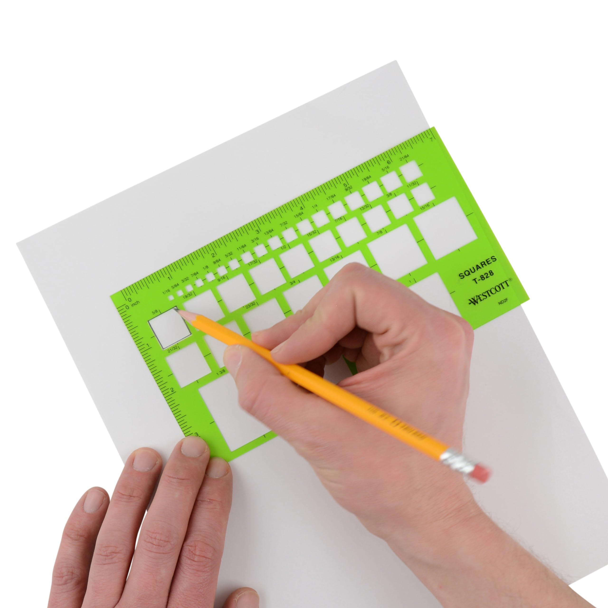 Westcott T-828 Technical Squares Drawing and Drafting Template, Plastic Template Tool, Green - Image 4