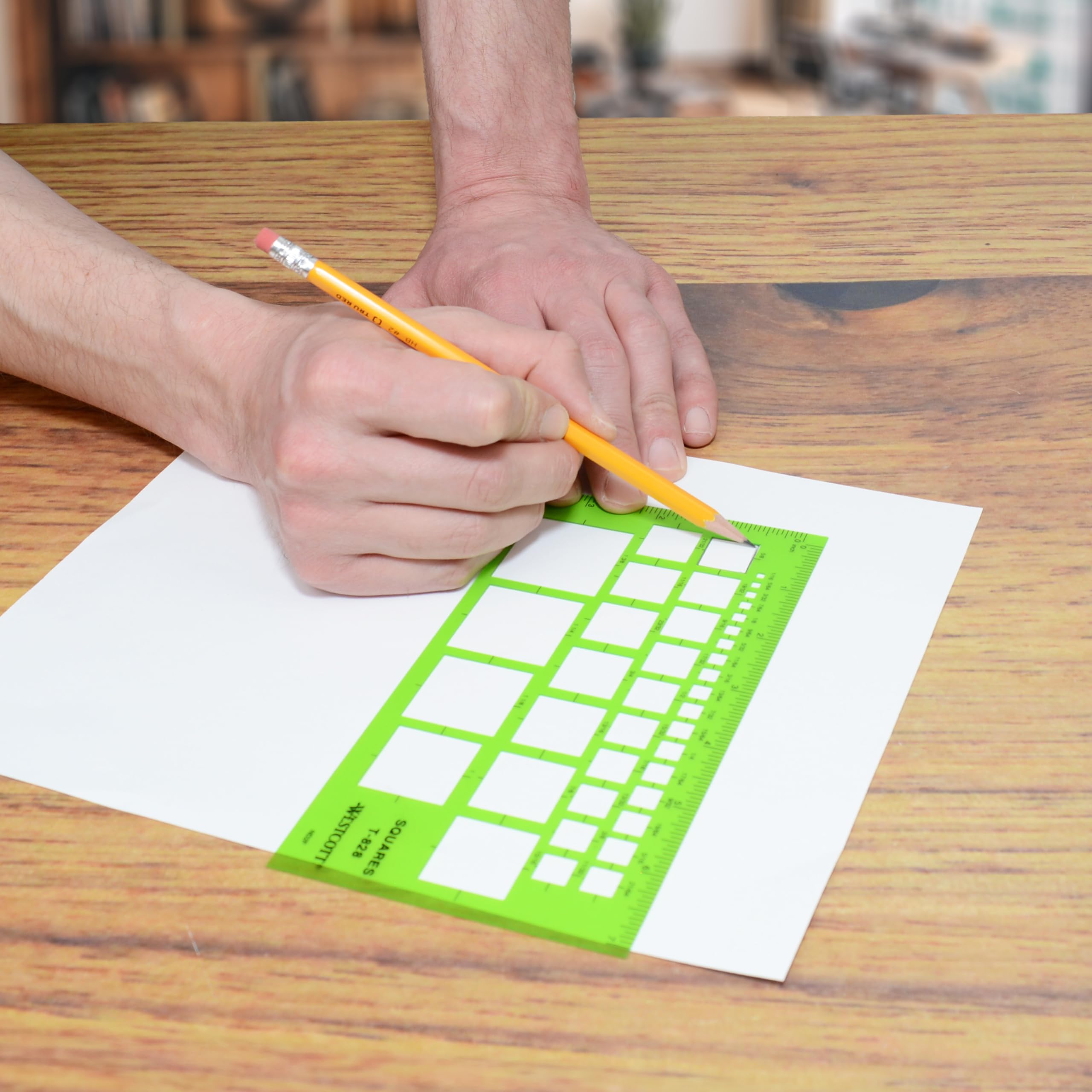 Westcott T-828 Technical Squares Drawing and Drafting Template, Plastic Template Tool, Green - Image 5