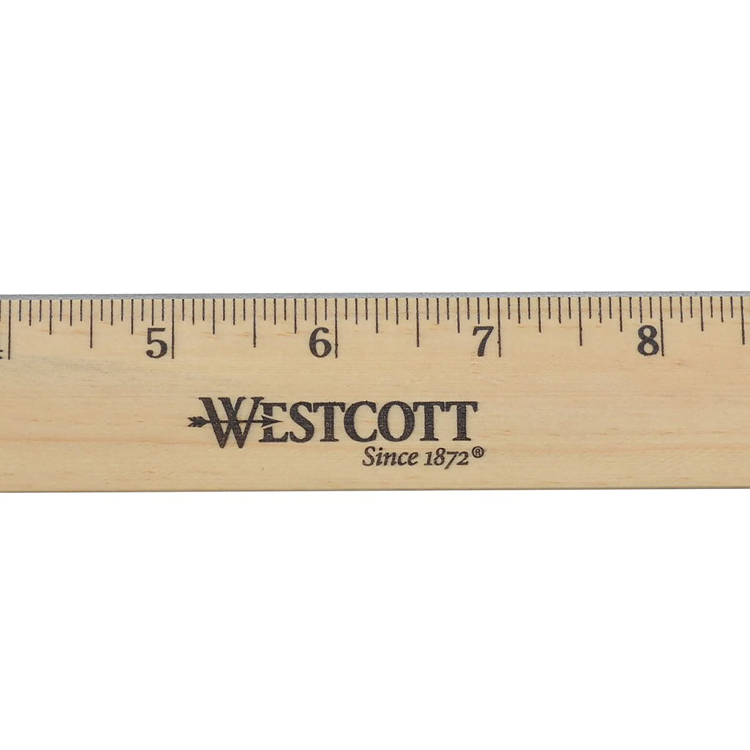 Westcott Wood Ruler with Single Metal Edge, Back-to-School, School Supplies, Classroom Supplies, 12-Inch - Image 4